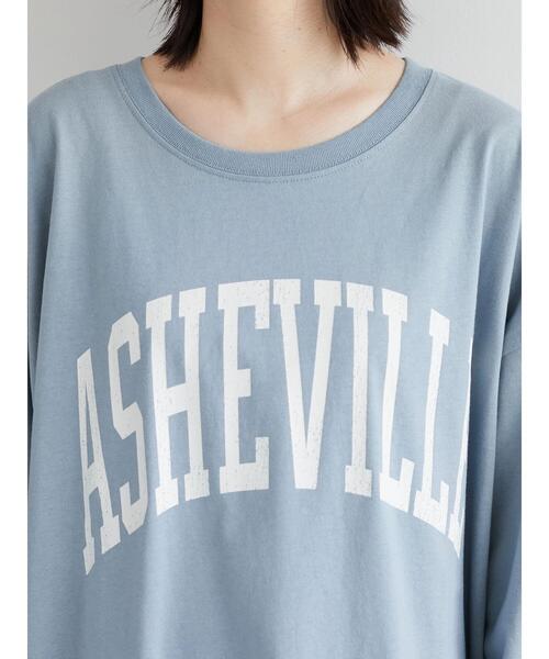 Green　Parks（グリーンパークス）の「ロゴロンTワンピース（ワンピース・レディース・サックスブルー/アイボリー・FREE）」の5枚目の写真