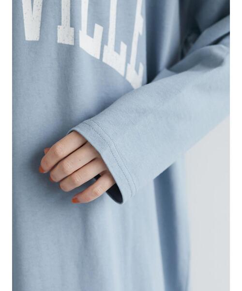 Green　Parks（グリーンパークス）の「ロゴロンTワンピース（ワンピース・レディース・サックスブルー/アイボリー・FREE）」の6枚目の写真