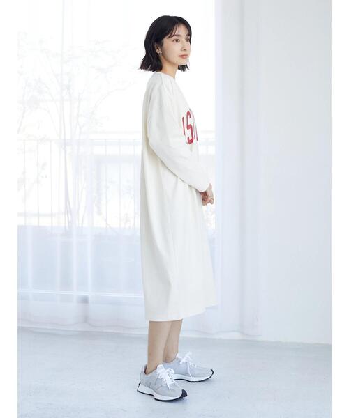 Green　Parks（グリーンパークス）の「ロゴロンTワンピース（ワンピース・レディース・サックスブルー/アイボリー・FREE）」の11枚目の写真