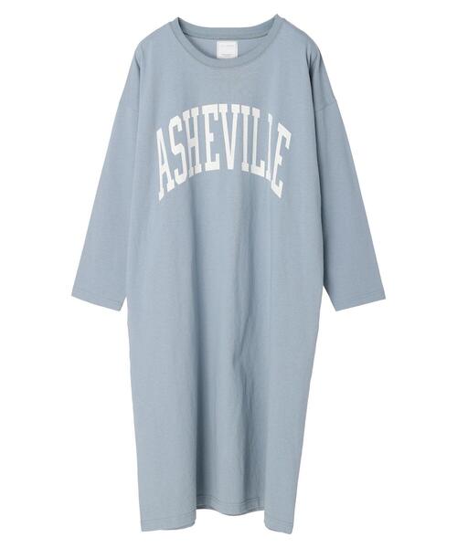 Green　Parks（グリーンパークス）の「ロゴロンTワンピース（ワンピース・レディース・サックスブルー/アイボリー・FREE）」の12枚目の写真