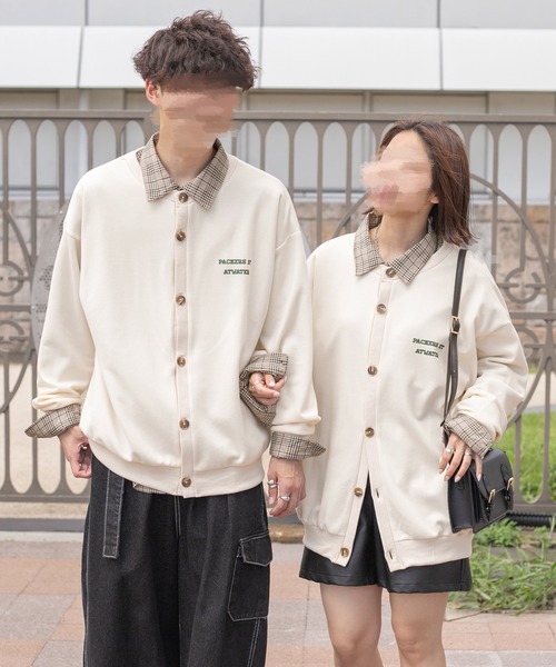 PairPair(ペアペア)の「ロゴカーディガン(ユニセックス)(カーディガン/ボレロ・レディース・ピンク/アイボリー/グレイッシュブルー・フリー)」の2枚目の写真