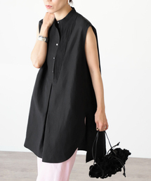 ピンタックノースリーブシャツ◆