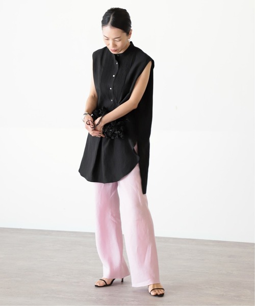 VERMEIL par iena（ヴェルメイユパーイエナ）の「ピンタックノースリーブシャツ◆（シャツ/ブラウス・レディース・ホワイト/ブラック・FREE）」の3枚目の写真