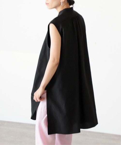 VERMEIL par iena（ヴェルメイユパーイエナ）の「ピンタックノースリーブシャツ◆（シャツ/ブラウス・レディース・ホワイト/ブラック・FREE）」の8枚目の写真