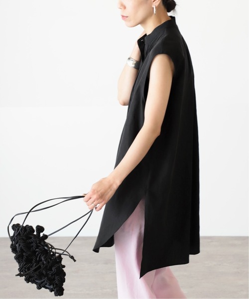 VERMEIL par iena（ヴェルメイユパーイエナ）の「ピンタックノースリーブシャツ◆（シャツ/ブラウス・レディース・ホワイト/ブラック・FREE）」の9枚目の写真