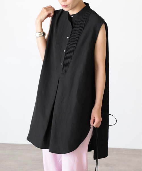 VERMEIL par iena（ヴェルメイユパーイエナ）の「ピンタックノースリーブシャツ◆（シャツ/ブラウス・レディース・ホワイト/ブラック・FREE）」の10枚目の写真