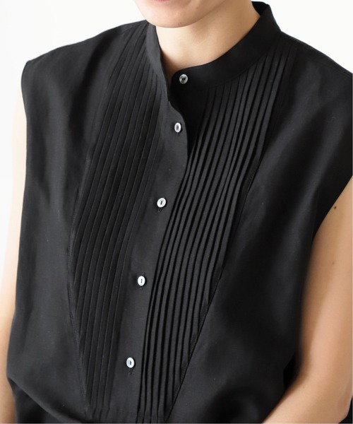 VERMEIL par iena（ヴェルメイユパーイエナ）の「ピンタックノースリーブシャツ◆（シャツ/ブラウス・レディース・ホワイト/ブラック・FREE）」の11枚目の写真