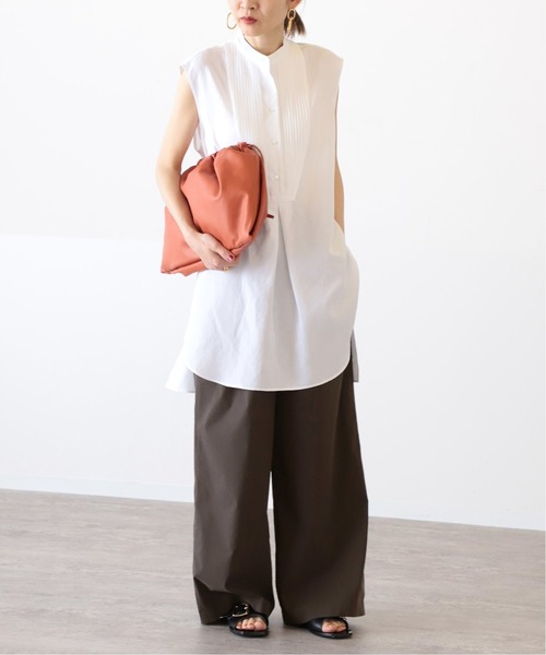 VERMEIL par iena（ヴェルメイユパーイエナ）の「ピンタックノースリーブシャツ◆（シャツ/ブラウス・レディース・ホワイト/ブラック・FREE）」の12枚目の写真