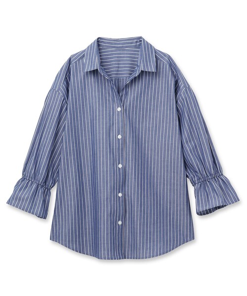 UNTITLED（アンタイトル）の「◆イージーケア スキッパーブラウス【洗える】（シャツ/ブラウス・レディース・ブラック系1/ネイビー系2/ホワイト系・02/48/04/00/44）」の4枚目の写真