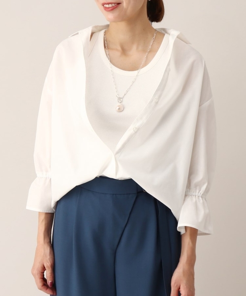 UNTITLED（アンタイトル）の「◆イージーケア スキッパーブラウス【洗える】（シャツ/ブラウス・レディース・ブラック系1/ネイビー系2/ホワイト系・02/48/04/00/44）」の19枚目の写真