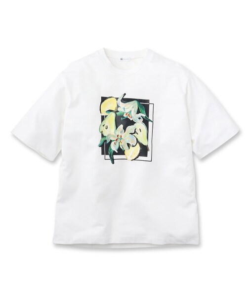 tk.TAKEO KIKUCHI(ティーケータケオキクチ)の「◆リリーアンドフルーツカットソー(Tシャツ/カットソー・メンズ・ホワイト/ブラック/モスグリーン・01/02/03)」の16枚目の写真