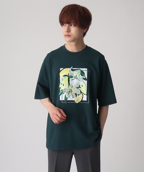 tk.TAKEO KIKUCHI(ティーケータケオキクチ)の「◆リリーアンドフルーツカットソー(Tシャツ/カットソー・メンズ・ホワイト/ブラック/モスグリーン・01/02/03)」の14枚目の写真