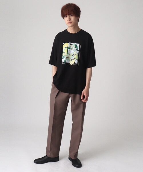 tk.TAKEO KIKUCHI(ティーケータケオキクチ)の「◆リリーアンドフルーツカットソー(Tシャツ/カットソー・メンズ・ホワイト/ブラック/モスグリーン・01/02/03)」の7枚目の写真