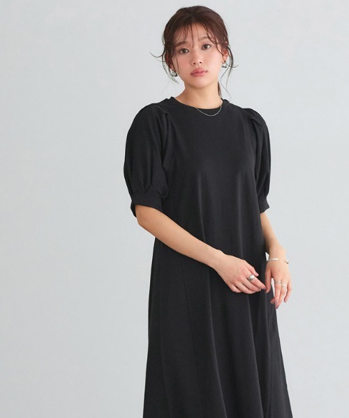 Pierrot（ピエロ）の「パフスリーブワンピース（ワンピース・レディース・テラコッタ/ブルー系その他/ブラック/ネイビー/ベージュ/ブラウン/ブルーグリーン/ライム/ブルー/オリーブ/チャコール・L/M/PM）」の21枚目の写真