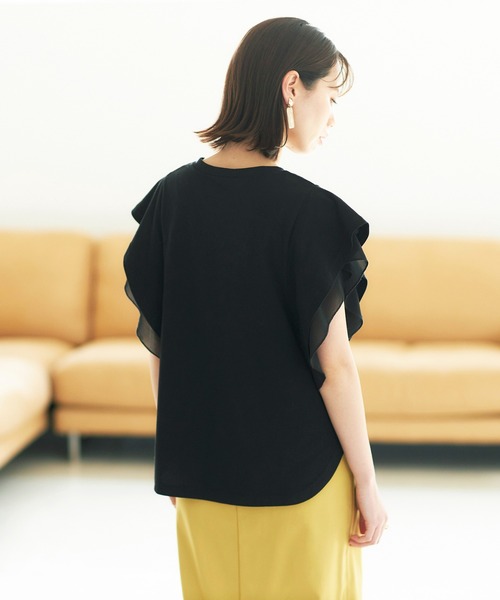 GeeRA(ジーラ)の「冷感シフォン使いフレアーカットソー(Tシャツ/カットソー・レディース・ブラック/ホワイト系その他・LARGE/MEDIUM/X-LARGE)」の14枚目の写真