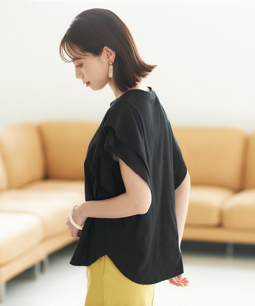 GeeRA(ジーラ)の「冷感シフォン使いフレアーカットソー(Tシャツ/カットソー・レディース・ブラック/ホワイト系その他・LARGE/MEDIUM/X-LARGE)」の13枚目の写真