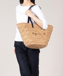 agnes b. ストライプ かごバッグ