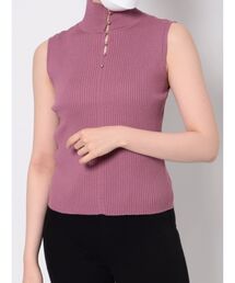 3WAYボタンノースリデザインニット