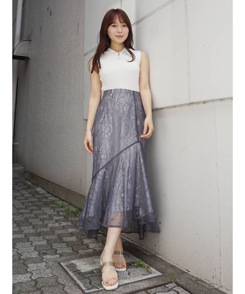 MERCURYDUO（マーキュリーデュオ）の「3WAYボタンノースリデザインニット（ニット/セーター・レディース・オフホワイト/グレー/ブラック/ピンク/ベージュ・FREE）」の12枚目の写真