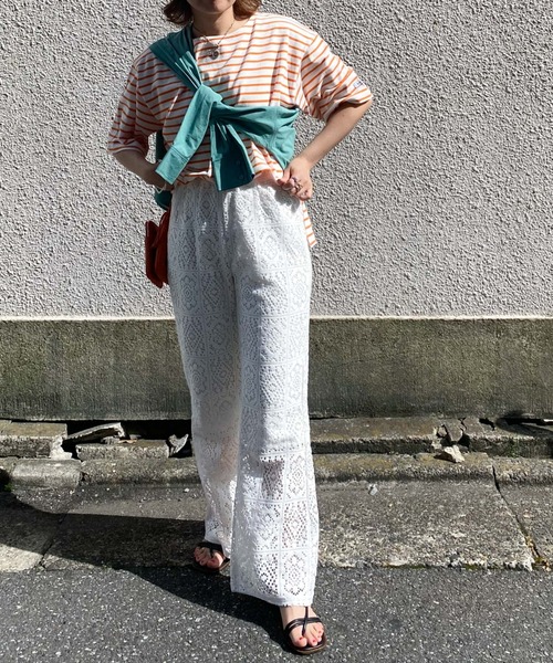 archives（アルシーヴ）の「バスクボーター半袖Ｔｅｅ（Tシャツ/カットソー・レディース・オレンジ/ホワイト×ブルー/ホワイト×ピンク/イエロー・MEDIUM）」の12枚目の写真