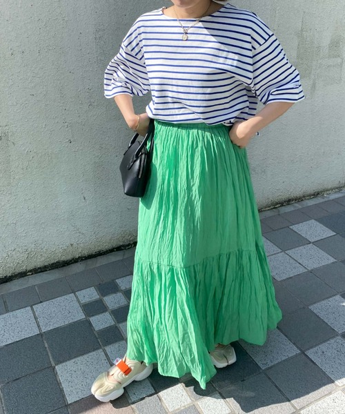 archives（アルシーヴ）の「バスクボーター半袖Ｔｅｅ（Tシャツ/カットソー・レディース・オレンジ/ホワイト×ブルー/ホワイト×ピンク/イエロー・MEDIUM）」の22枚目の写真