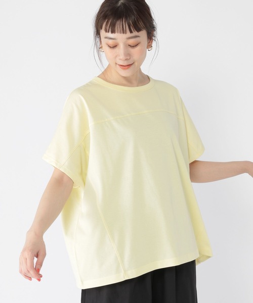 studio CLIP(スタディオクリップ)の「切り替えドルマンカットTシャツ(Tシャツ/カットソー・レディース・レッド/ブルー/オフホワイト/イエロー・FREE)」の4枚目の写真