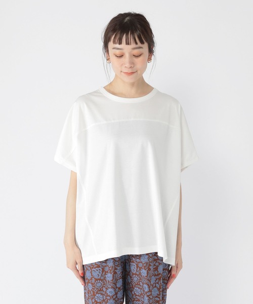 studio CLIP(スタディオクリップ)の「切り替えドルマンカットTシャツ(Tシャツ/カットソー・レディース・レッド/ブルー/オフホワイト/イエロー・FREE)」の9枚目の写真