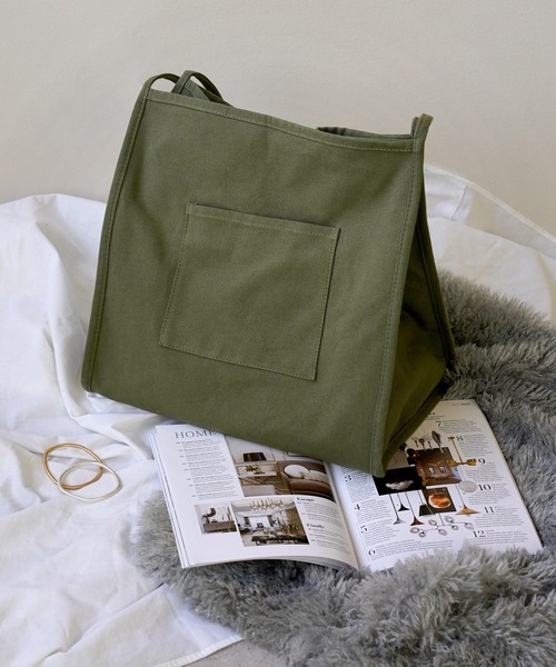 IAMUSE(アイアミューズ)の「キャンバスビッグトートバッグ R0131【IAMUSE】(トートバッグ・レディース・ホワイト/ブラック/カーキ/ブラウン・FREE)」の4枚目の写真