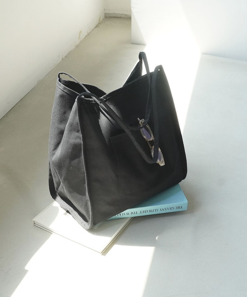 IAMUSE(アイアミューズ)の「キャンバスビッグトートバッグ R0131【IAMUSE】(トートバッグ・レディース・ホワイト/ブラック/カーキ/ブラウン・FREE)」の3枚目の写真