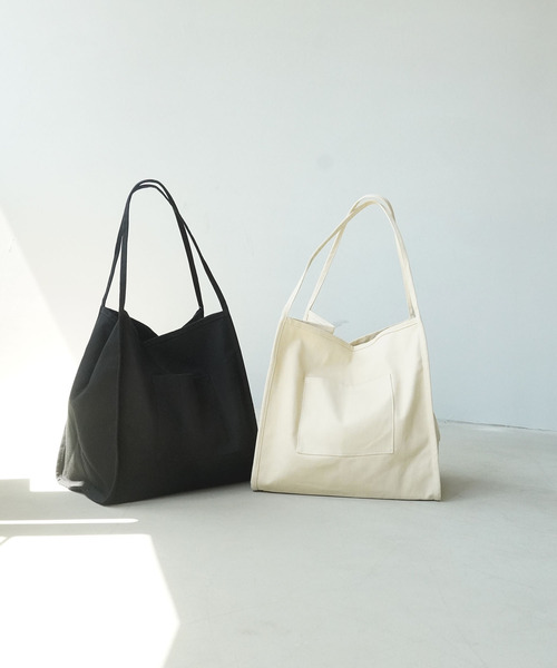 IAMUSE(アイアミューズ)の「キャンバスビッグトートバッグ R0131【IAMUSE】(トートバッグ・レディース・ホワイト/ブラック/カーキ/ブラウン・FREE)」の5枚目の写真