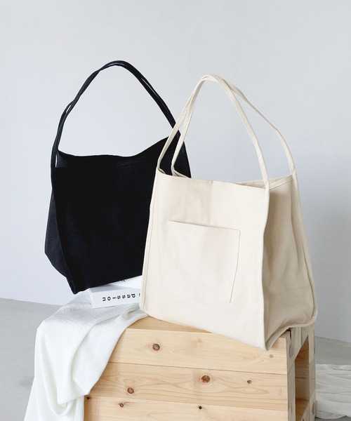 IAMUSE(アイアミューズ)の「キャンバスビッグトートバッグ R0131【IAMUSE】(トートバッグ・レディース・ホワイト/ブラック/カーキ/ブラウン・FREE)」の6枚目の写真