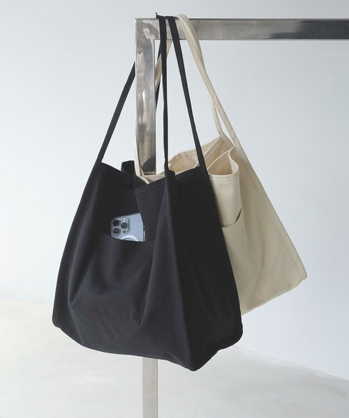 IAMUSE(アイアミューズ)の「キャンバスビッグトートバッグ R0131【IAMUSE】(トートバッグ・レディース・ホワイト/ブラック/カーキ/ブラウン・FREE)」の7枚目の写真