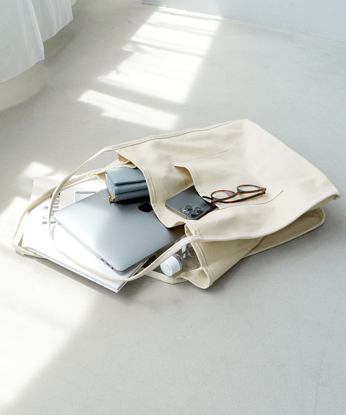 IAMUSE(アイアミューズ)の「キャンバスビッグトートバッグ R0131【IAMUSE】(トートバッグ・レディース・ホワイト/ブラック/カーキ/ブラウン・FREE)」の17枚目の写真