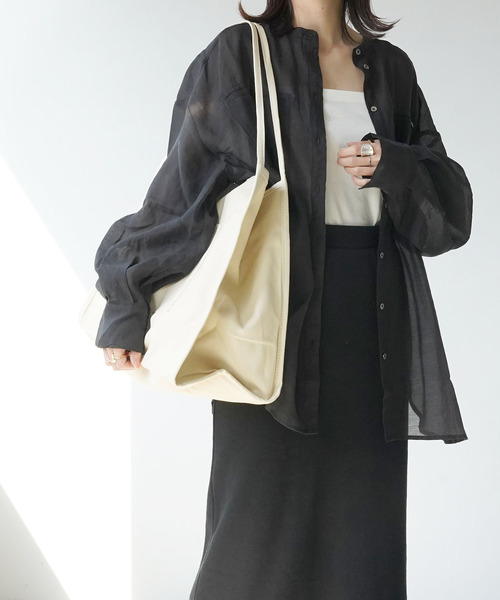 IAMUSE(アイアミューズ)の「キャンバスビッグトートバッグ R0131【IAMUSE】(トートバッグ・レディース・ホワイト/ブラック/カーキ/ブラウン・FREE)」の8枚目の写真