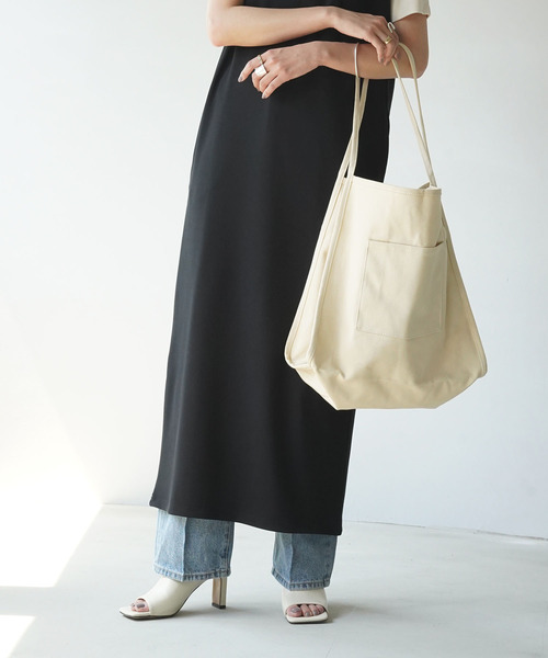 IAMUSE(アイアミューズ)の「キャンバスビッグトートバッグ R0131【IAMUSE】(トートバッグ・レディース・ホワイト/ブラック/カーキ/ブラウン・FREE)」の12枚目の写真