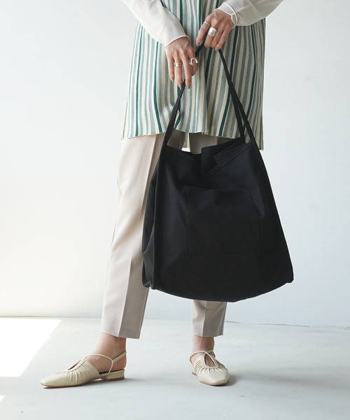 IAMUSE(アイアミューズ)の「キャンバスビッグトートバッグ R0131【IAMUSE】(トートバッグ・レディース・ホワイト/ブラック/カーキ/ブラウン・FREE)」の14枚目の写真