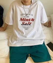 フロントバイカラーロゴTシャツ
