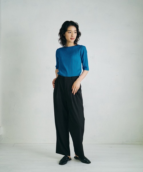 4youstory（フォーユーストーリー）の「【4youstory】リブニットトップス（Tシャツ/カットソー・レディース・ブラック/オレンジ/アイボリー/ブルー・FREE）」の17枚目の写真