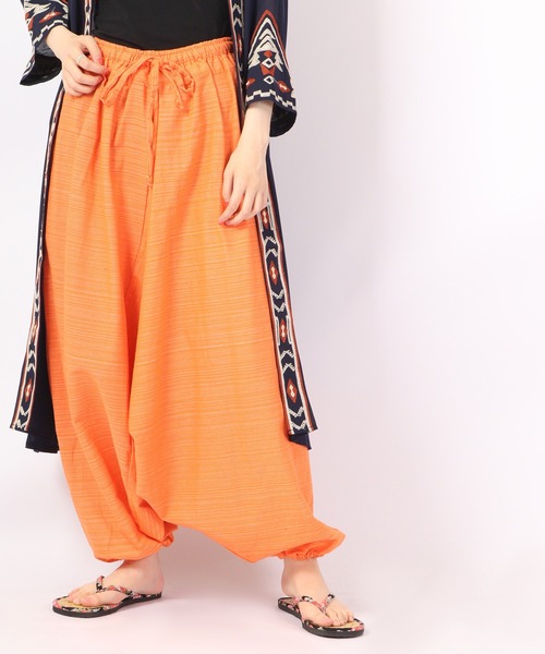 MARAI（マーライ）の「MARAI 綿100％ ストライプ ゆるサルエルパンツ ウエストゴム＆ドローコード（その他パンツ・メンズ・キャメル/ブルー/パープル/グレー/ピンク/ダークグリーン/レッド/ダークブルー/オレンジ/クリーム/ネイビー/ブラック/ライトグリーン/カーキ/ワイン・FREE）」の15枚目の写真