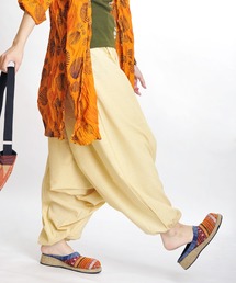 MARAI | MARAI 綿100％ ストライプ ゆるサルエルパンツ ウエストゴム＆ドローコード(その他パンツ)