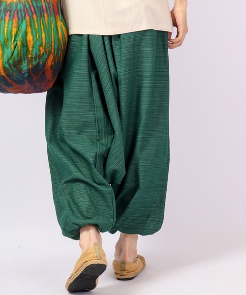 MARAI（マーライ）の「MARAI 綿100％ ストライプ ゆるサルエルパンツ ウエストゴム＆ドローコード（その他パンツ・メンズ・キャメル/ブルー/パープル/グレー/ピンク/ダークグリーン/レッド/ダークブルー/オレンジ/クリーム/ネイビー/ブラック/ライトグリーン/カーキ/ワイン・FREE）」の17枚目の写真