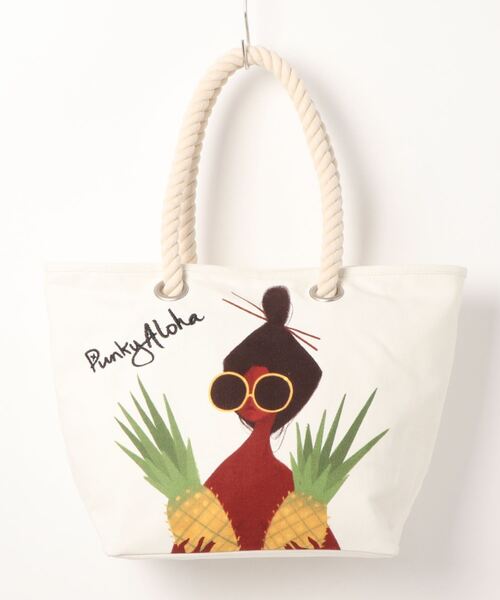Import & Select(インポートアンドセレクト)の「【PUNKY ALOHA】16oz帆布 ロープ トートバッグ(トートバッグ・レディース・ホワイト系1/ホワイト系2・FREE)」の1枚目の写真