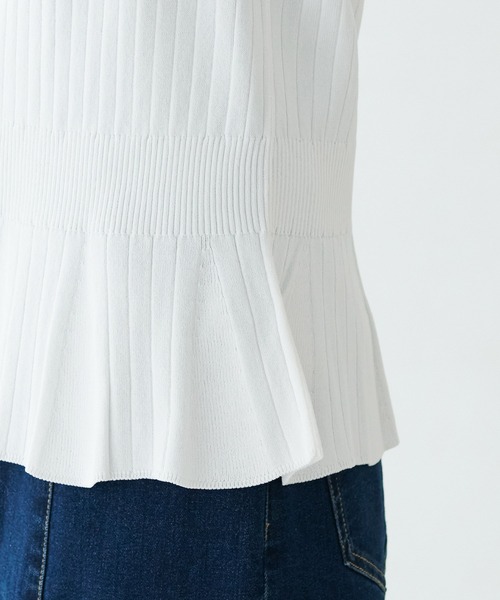 ROPE' PICNIC（ロペピクニック）の「ペプラムパールニットカーディガン（カーディガン/ボレロ・レディース・ブラック/オフホワイト/モスグリーン/パープル系その他6/オレンジ系その他4・38）」の20枚目の写真