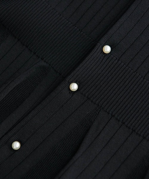 ROPE' PICNIC（ロペピクニック）の「ペプラムパールニットカーディガン（カーディガン/ボレロ・レディース・ブラック/オフホワイト/モスグリーン/パープル系その他6/オレンジ系その他4・38）」の8枚目の写真