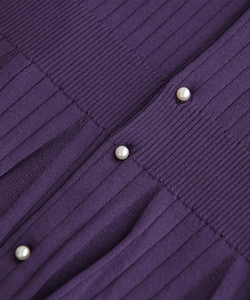 ROPE' PICNIC（ロペピクニック）の「ペプラムパールニットカーディガン（カーディガン/ボレロ・レディース・ブラック/オフホワイト/モスグリーン/パープル系その他6/オレンジ系その他4・38）」の19枚目の写真