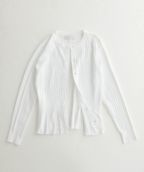 ROPE' PICNIC（ロペピクニック）の「ペプラムパールニットカーディガン（カーディガン/ボレロ・レディース・ブラック/オフホワイト/モスグリーン/パープル系その他6/オレンジ系その他4・38）」の13枚目の写真