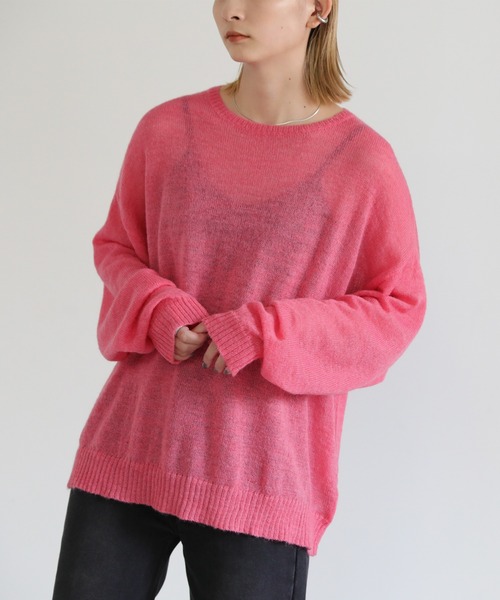 select MOCA(セレクトモカ)の「シア―ウールニット(ニット/セーター・レディース・ホワイト/ピンク/グリーン/スミクロ/グレイッシュベージュ・FREE)」の17枚目の写真