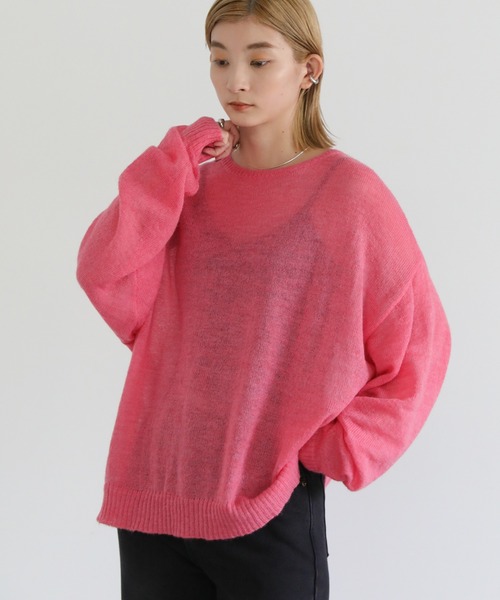 select MOCA(セレクトモカ)の「シア―ウールニット(ニット/セーター・レディース・ホワイト/ピンク/グリーン/スミクロ/グレイッシュベージュ・FREE)」の19枚目の写真