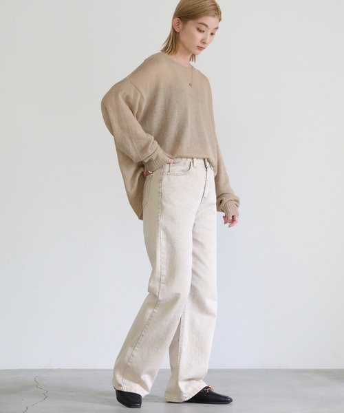 select MOCA(セレクトモカ)の「シア―ウールニット(ニット/セーター・レディース・ホワイト/ピンク/グリーン/スミクロ/グレイッシュベージュ・FREE)」の13枚目の写真