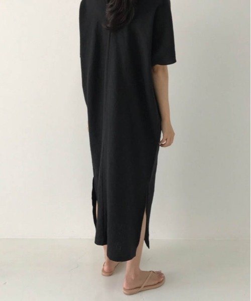 AMELY（エミリー）の「リネン混ワンピース（ワンピース・レディース・ブラック/ベージュ・S/M/L）」の7枚目の写真